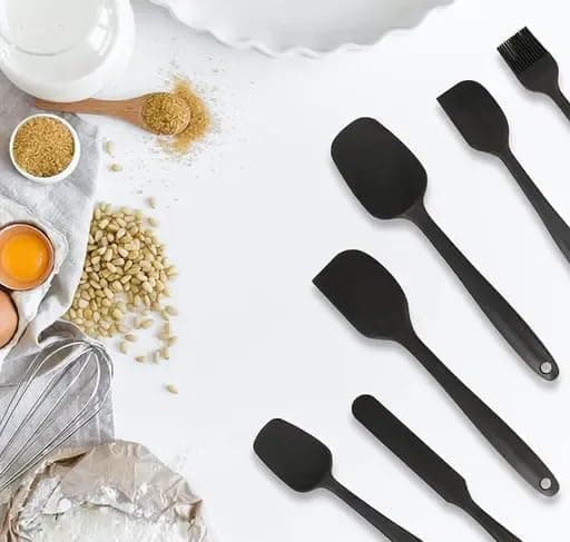 Bhadiyadi Black 6 Piece Silicone Spatula