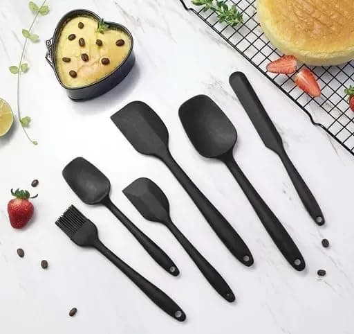 Bhadiyadi Black 6 Piece Silicone Spatula