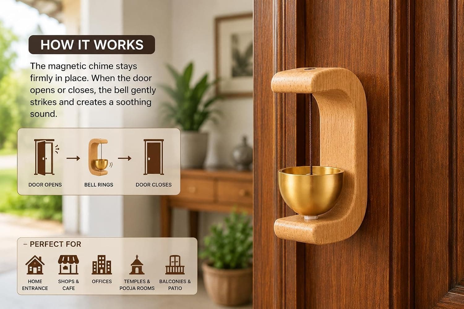 Wooden Door Bell
